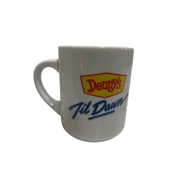 VTG Denny's Til Dawn Cream/Dark Teal Ceramic Heat Activated Moon Coffee Tea Mug - Picture 5 of 10